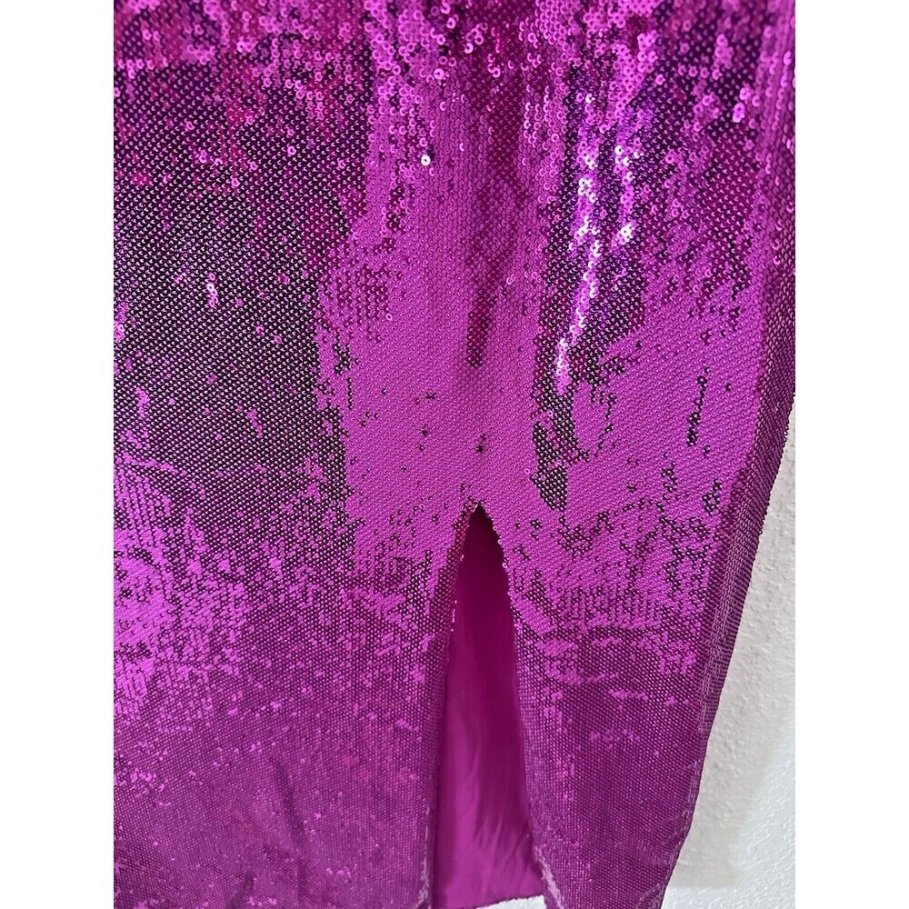 Michael Kors Women's Sequined Midi Dress Cocktail special occasion Hot Pink M - Picture 3 of 7